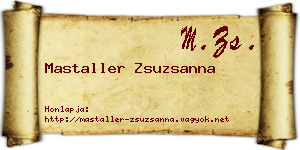 Mastaller Zsuzsanna névjegykártya